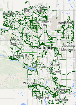 Map of Calgary bike routes
